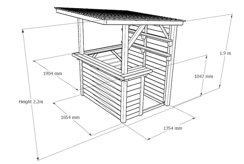 Garden Bar Outdoor Bar Treated Wood Tiki Bar DIY Kit image 8