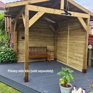 Wooden Gazebo 2.4m x 2.4m Hot Tub Shelter Enclosure, Timber Garden Gazebo Shelter image 6