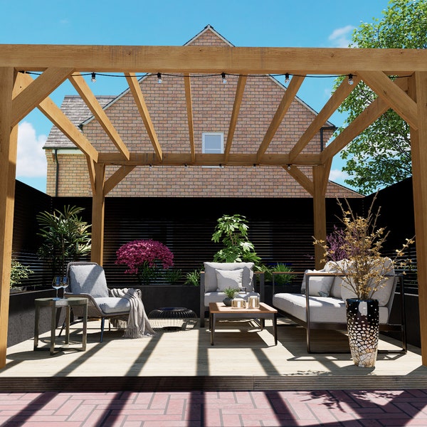 Chunky Wooden Box Pergola Kits