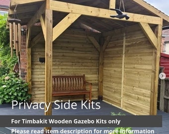 Privacy Side Kits for Timbakit Wooden Gazebo's | For 2.4m, 3m & 3.6m Gazebo Sides