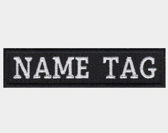 Custom Embroidered Army/Biker Name Tag 1 Inch High