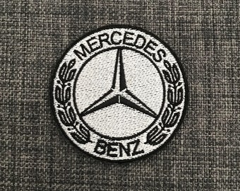 Mercedes Benz Sequined Round Logo~Patch 5"~Blue & Beige Sequins ~NEW