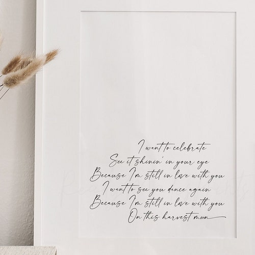 Harvest Moon Neil Young Lyrics Printable Neil Young Lyrics Etsy