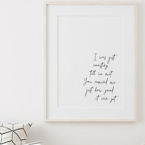Tekst piosenki I'm With You Vance Joy do wydrukowania, plakat z tekstem piosenki Vance Joy prezent, plik do natychmiastowego pobrania, dekoracja ścienna do sypialni z tekstem piosenki I'm With You