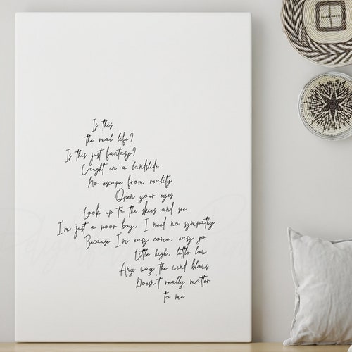 Bohemian Rhapsody Queen Lyrics Printable Queen Lyrics Poster - Etsy