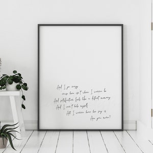 R U Mine Arctic Monkeys testi stampabili, Arctic Monkeys testo poster regalo, file di download istantaneo, R U Mine testi camera da letto decorazione parete