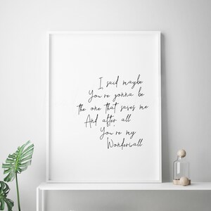 wonderwall oasis poster song lyrics print song lyrics etsy