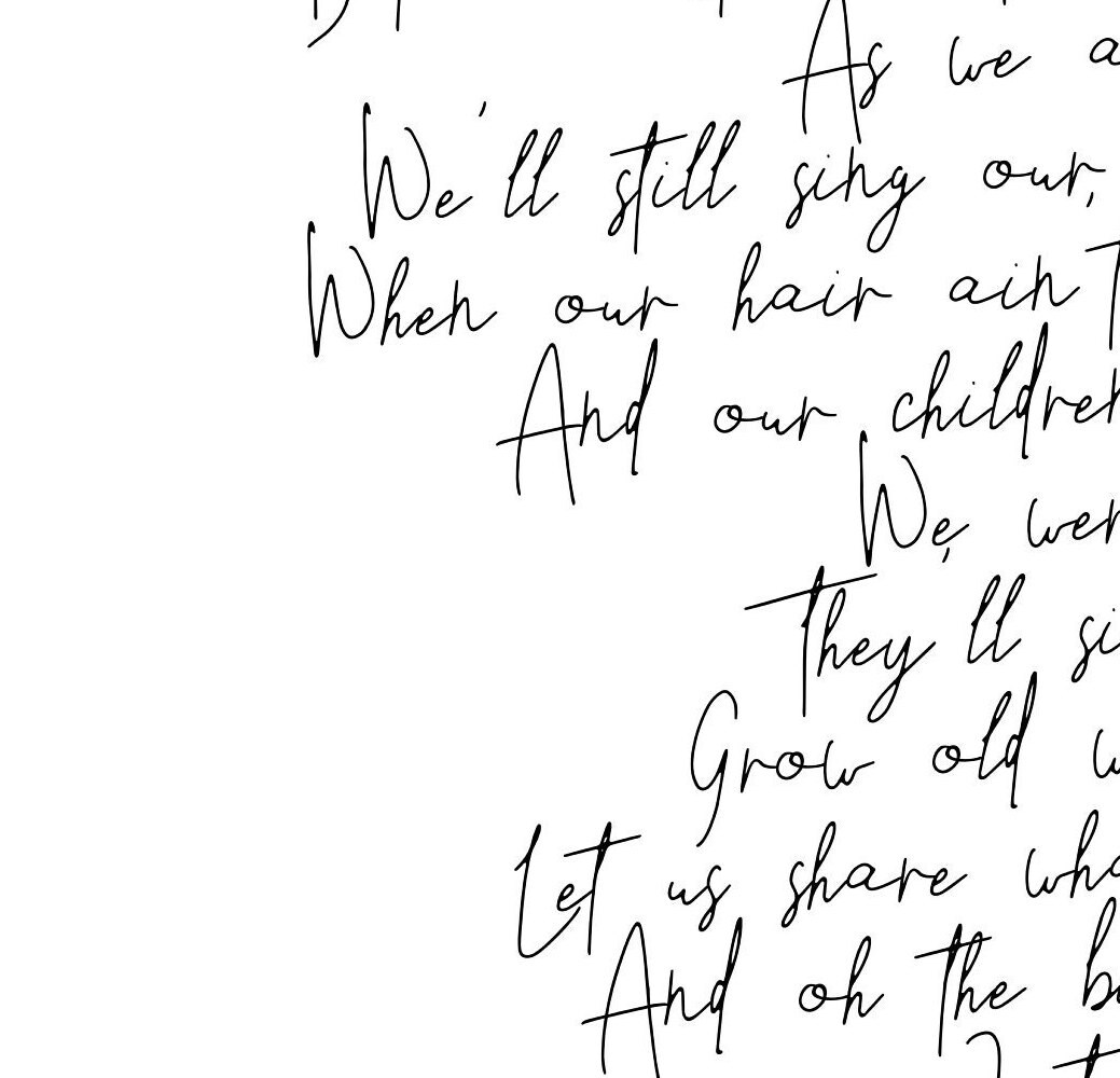 Grow Old With Me Tom Odell Lyrics Printable, Tom Odell Lyrics Poster