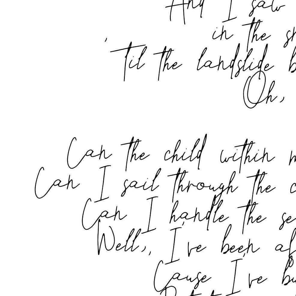 Landslide Fleetwood Mac Lyrics Printable Fleetwood Mac Lyrics - Etsy