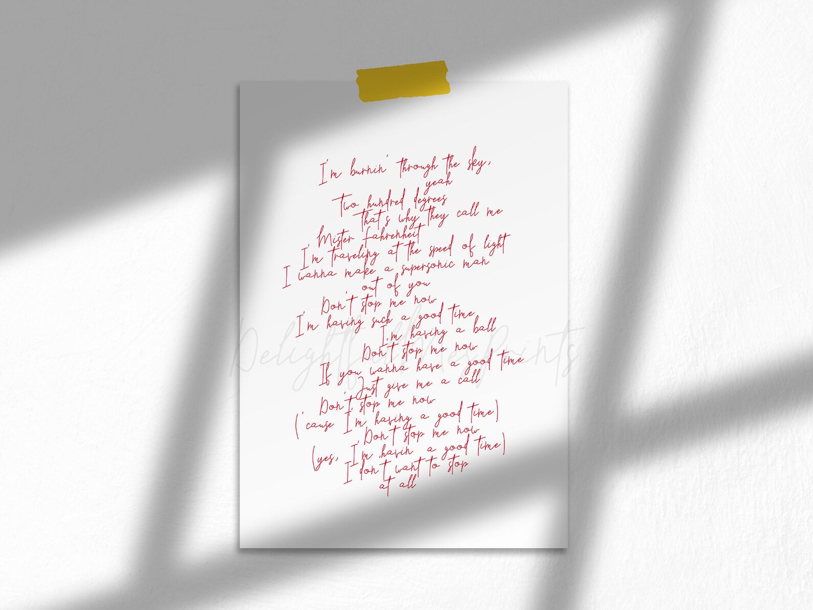 Don t Stop Me Now Queen Lyrics Printable Queen Lyrics Etsy