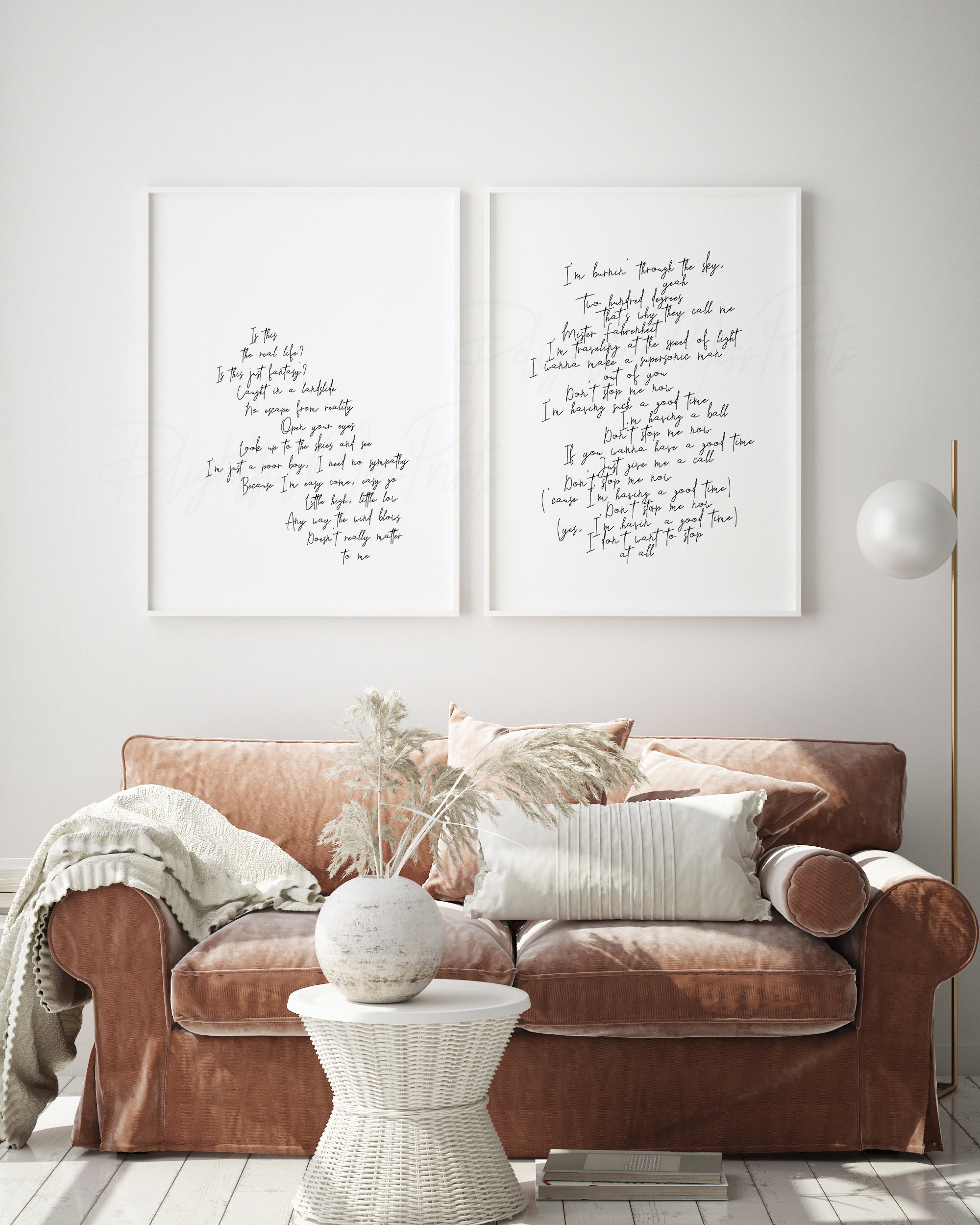 Bohemian Rhapsody Queen Lyrics Printable, Queen Lyrics Poster Gift ...
