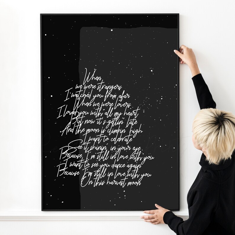 Harvest Moon Neil Young Lyrics Printable, Neil Young Lyrics Poster, Instant Download File