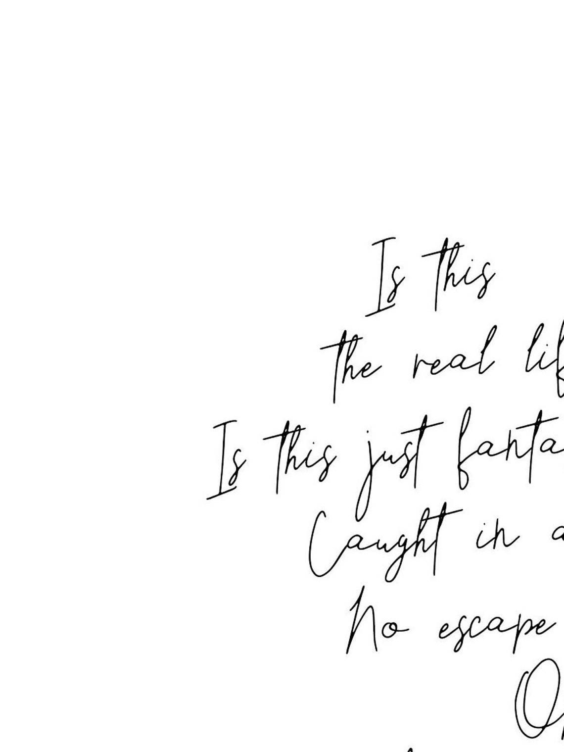 Bohemian Rhapsody Queen Lyrics Printable Queen Lyrics Poster - Etsy