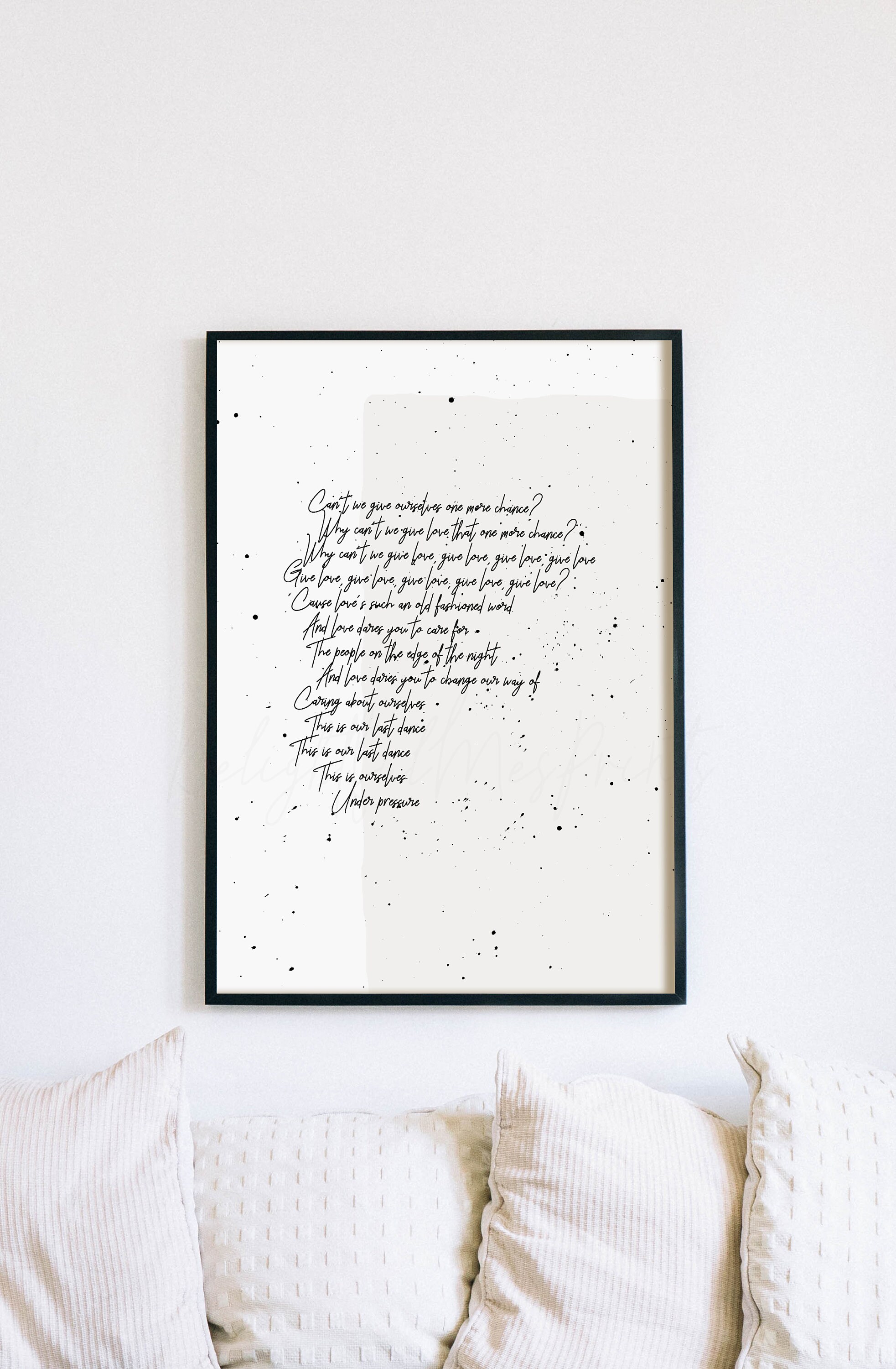 Under Pressure Queen lyrics printable Queen lyrics poster Etsy