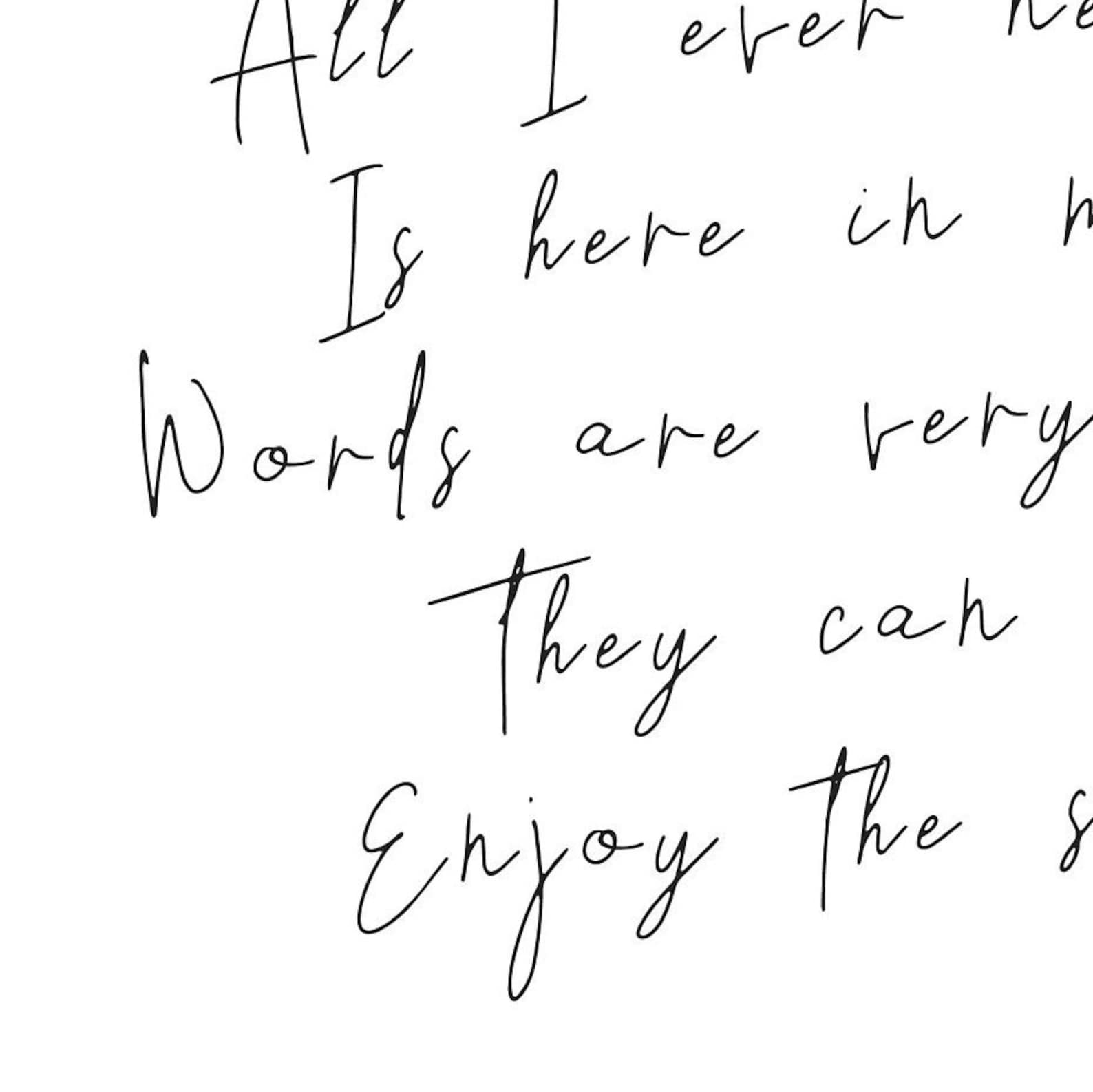 Enjoy the Silence Depeche Mode Lyrics Printable, Depeche Mode Lyrics Poster, Instant Download