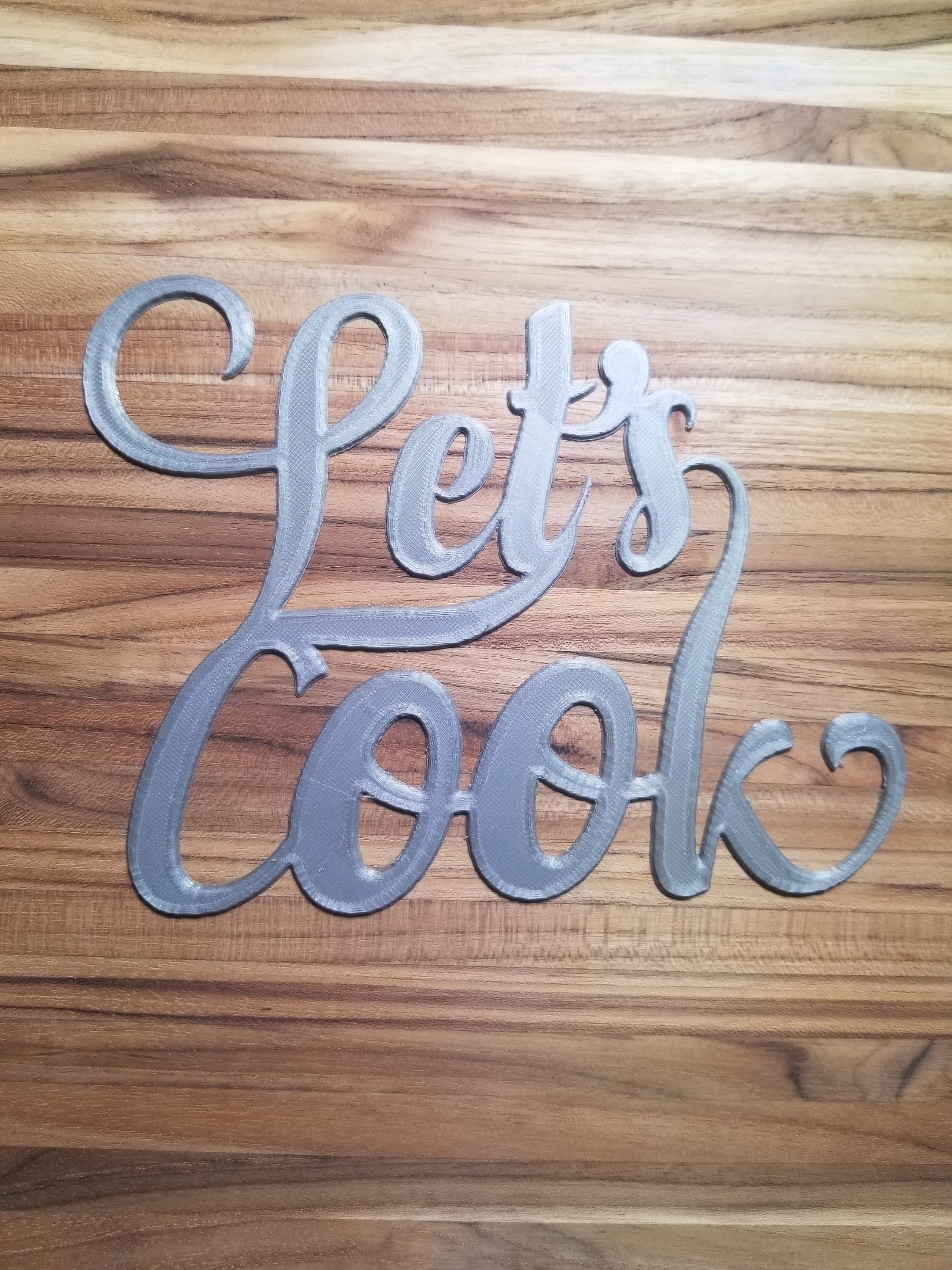 Cute Lets Cook Cursive Word Art - Beautiful Decorative Accent 3d ...