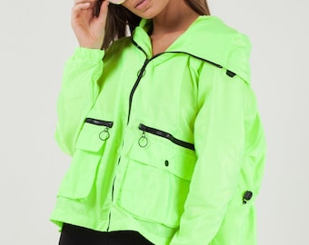 neon green coat