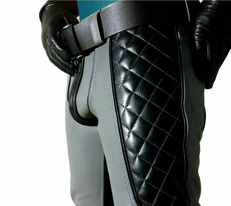 Mens Cowhide Leather Jeans Bluf Breeches Lederhosen Double Etsy UK