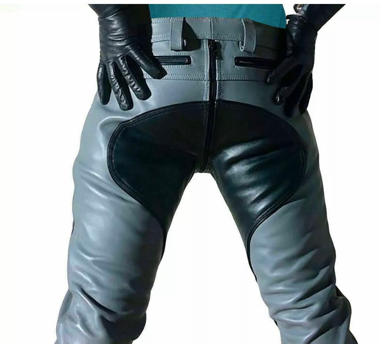 Mens Cowhide Leather Jeans Bluf Breeches Lederhosen Double Etsy UK