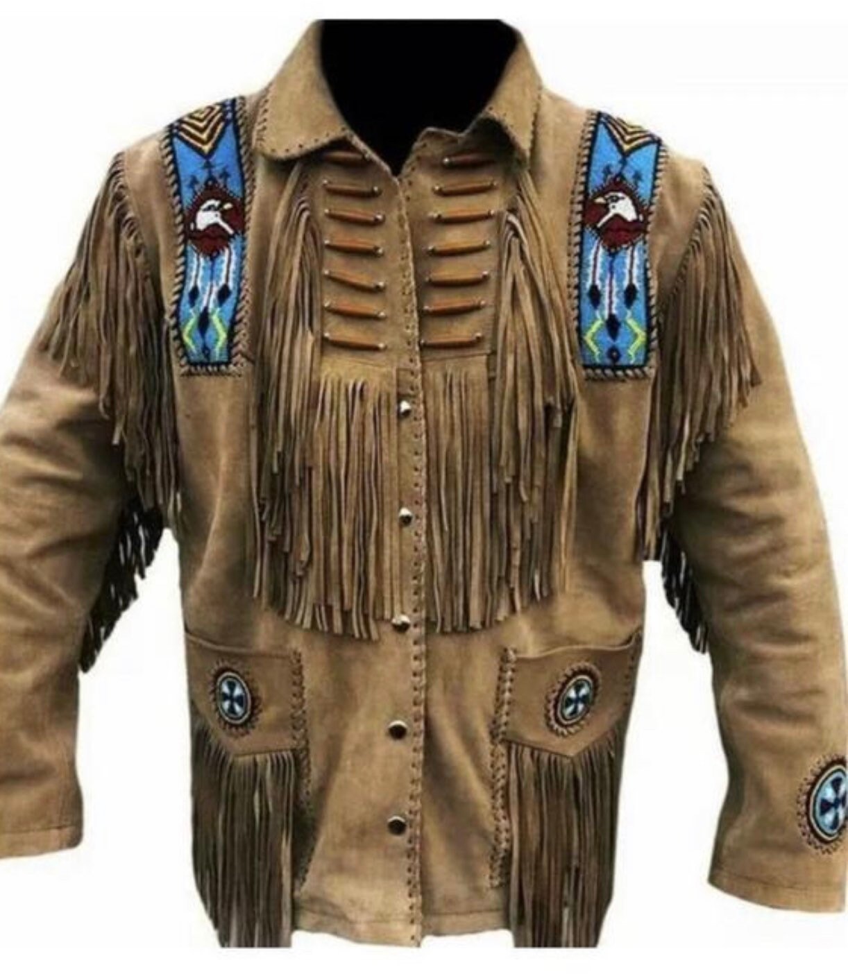 Mens Handmade Native American Buckskin 