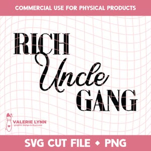 Gang d'oncles riches | Téléchargement numérique PNG SVG | Clipart pour vinyle et sublimation | Téléchargement instantané pour les petites entreprises de bricolage