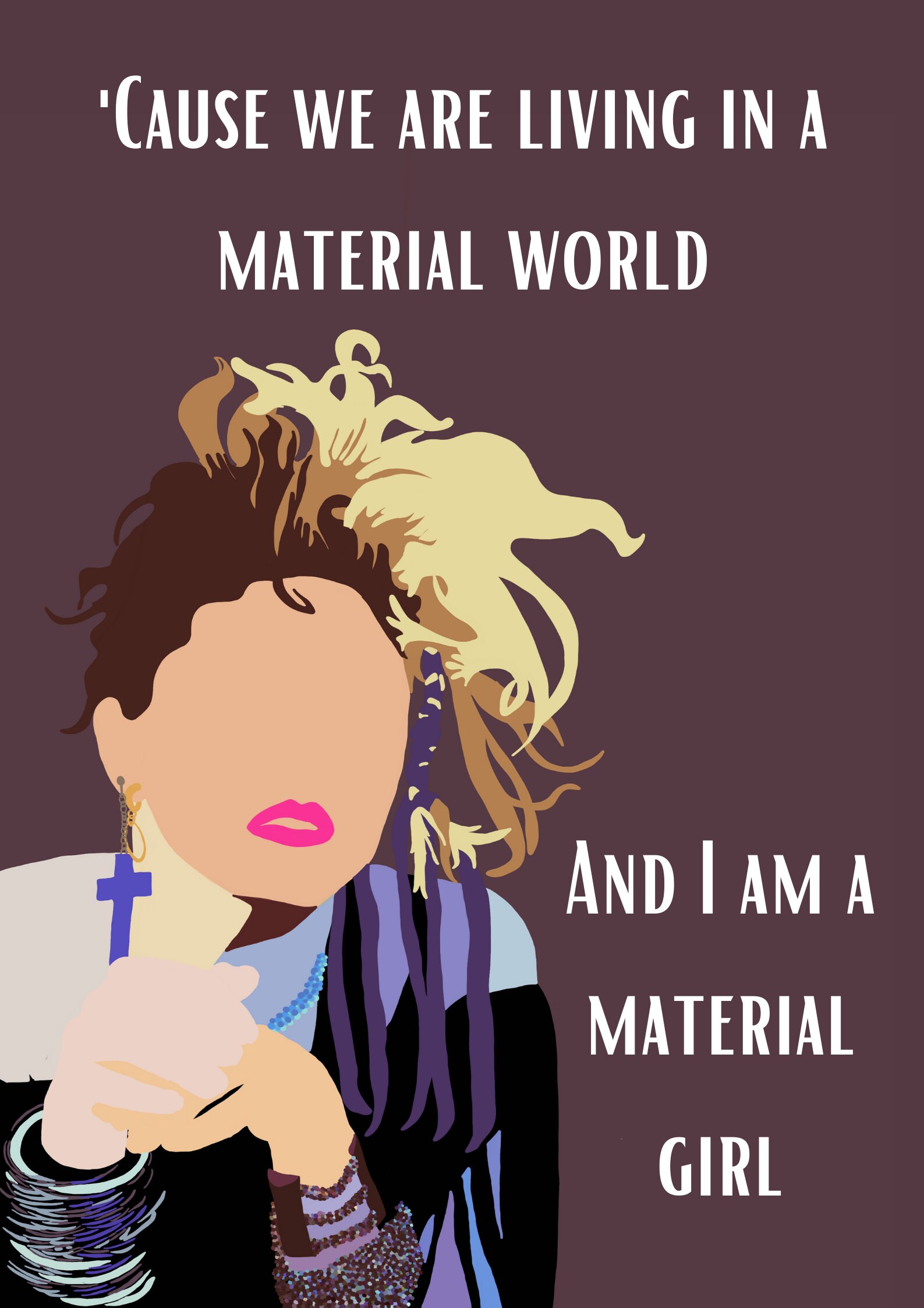Madonna 'material Girl' Lyrics Poster Print Etsy New Zealand