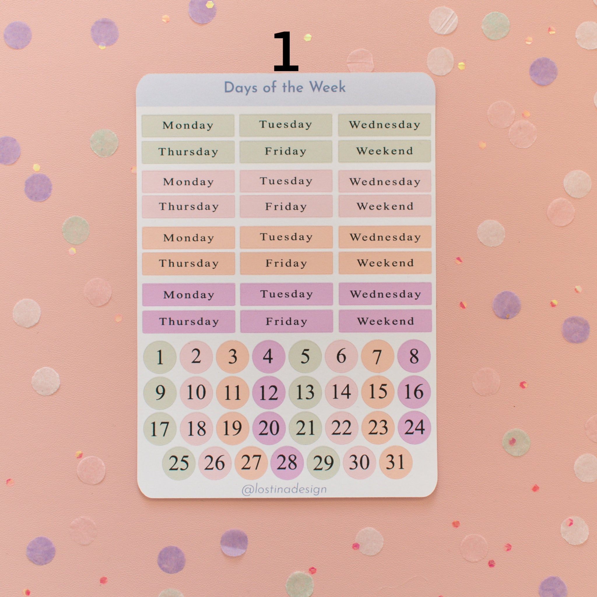 Days Of The Week Stickers Printables
