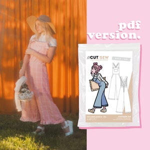 Beginner PDF Playsuit Overalls Women's Fashion Sewing Pattern XS-3XL Plus Size | Digital Pattern