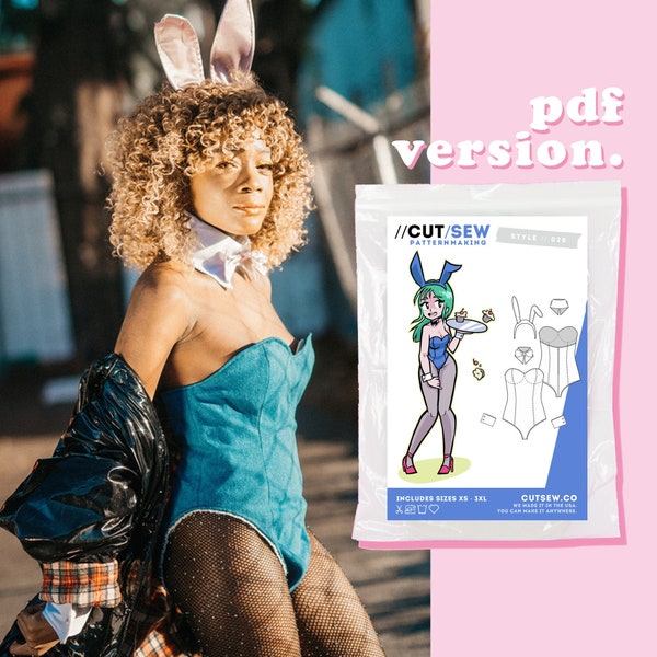 Beginner PDF Cosplay Bunny Suit Japanese Anime Sewing Pattern XS-3XL Plus Size | Digital Pattern