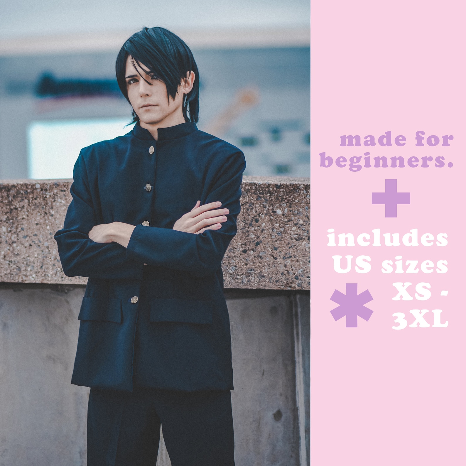 Gakuran Cosplay Sewing Pattern | Japanese School Uniform XS-3XL (PDF ...