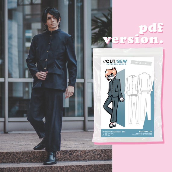 Beginner PDF Cosplay Gakuran Japanese Adult School Uniform - Etsy España