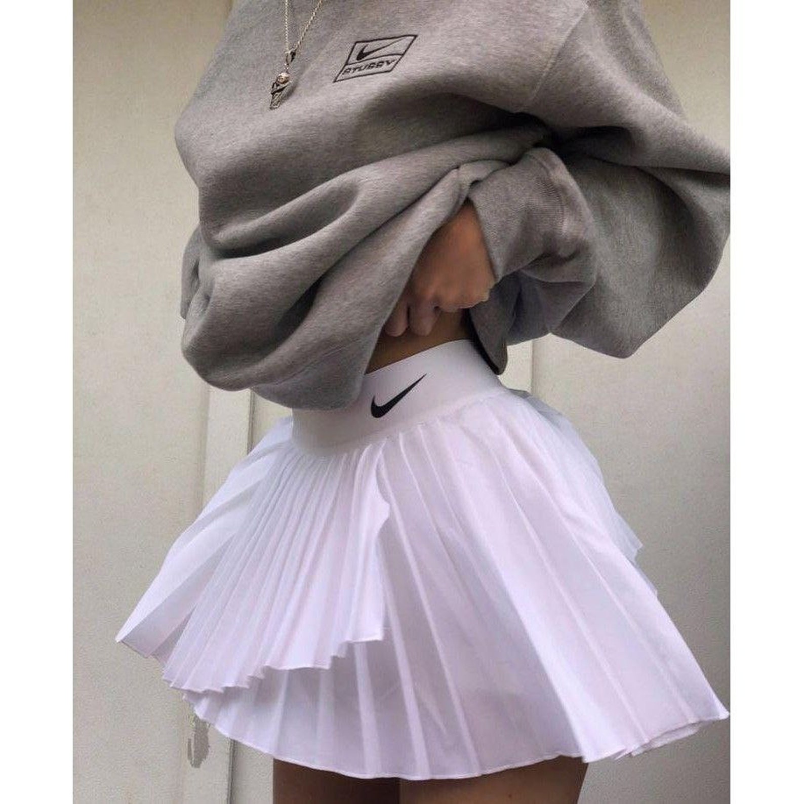 Nike Reworked Tennis Skirt Y2k Fashion Tennis Skirt Skort Etsy