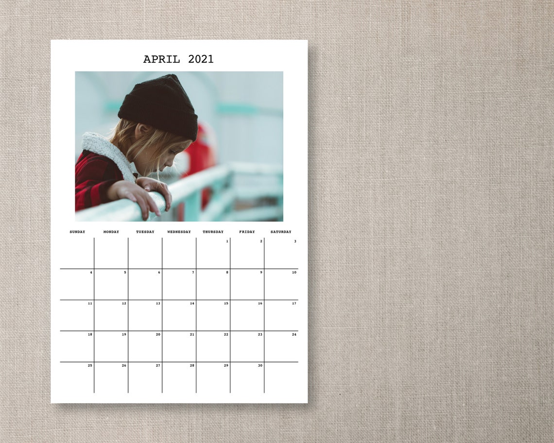 Calendar 2021 monthly with space for your own pictures | Etsy