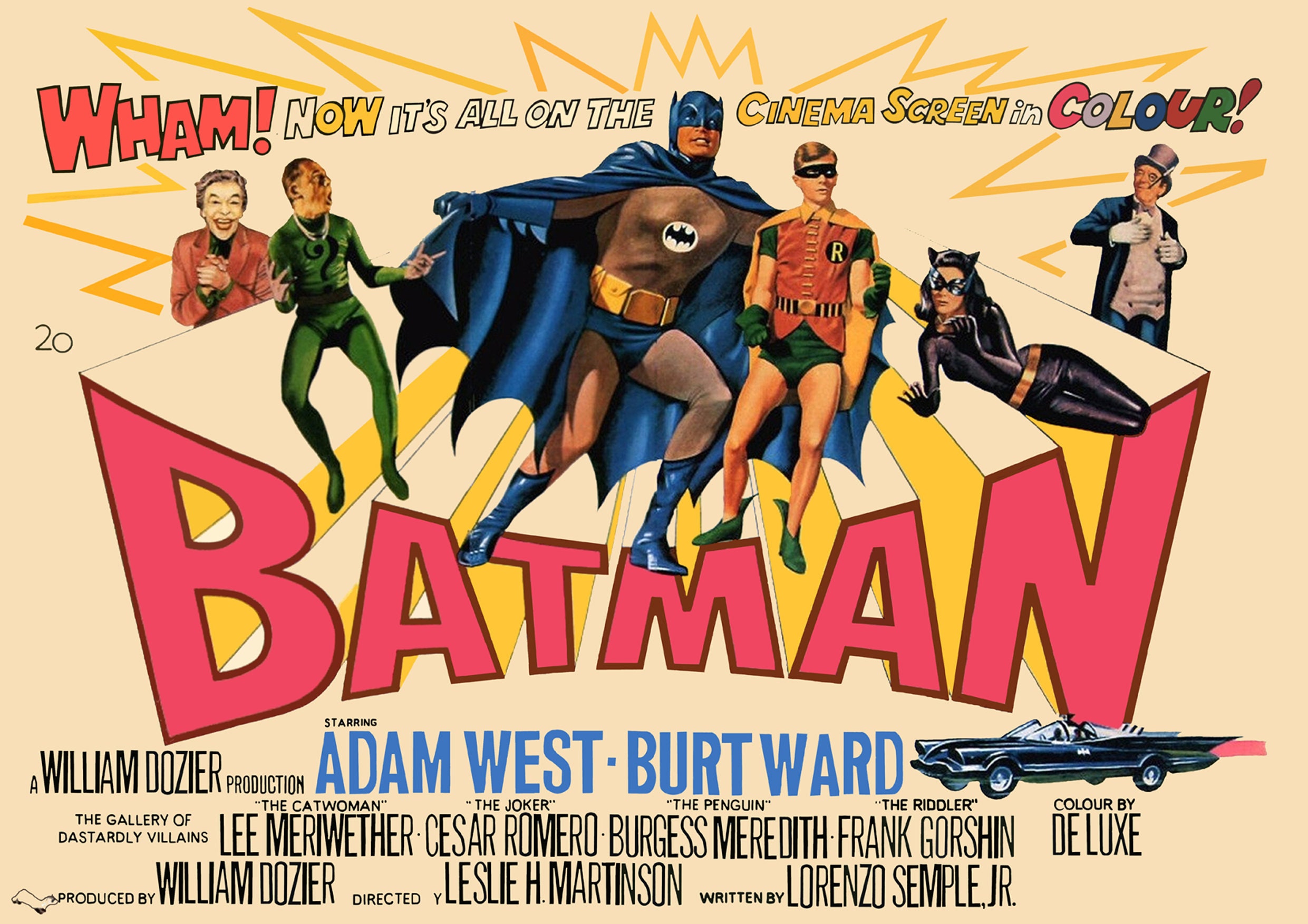Batman 1966 Film Adam West Burt Ward Vintage Canvas Printing - Etsy
