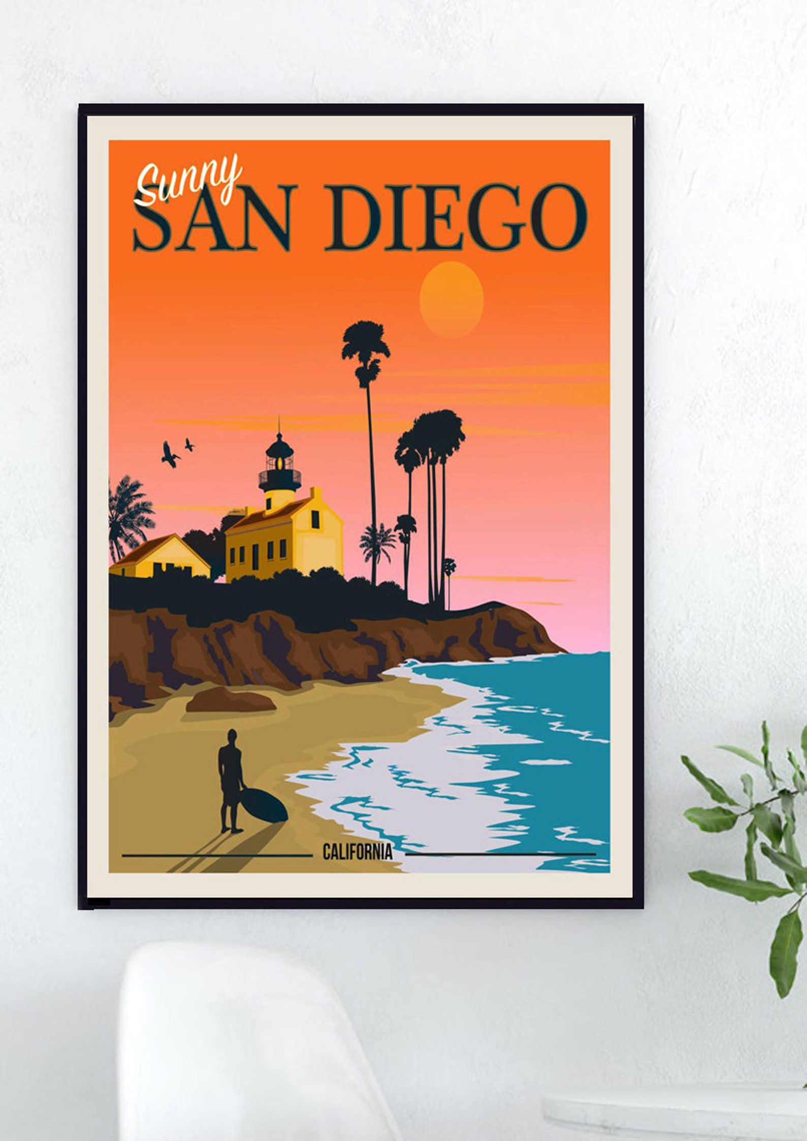 San Diego California Travel Posters Poster Etsy