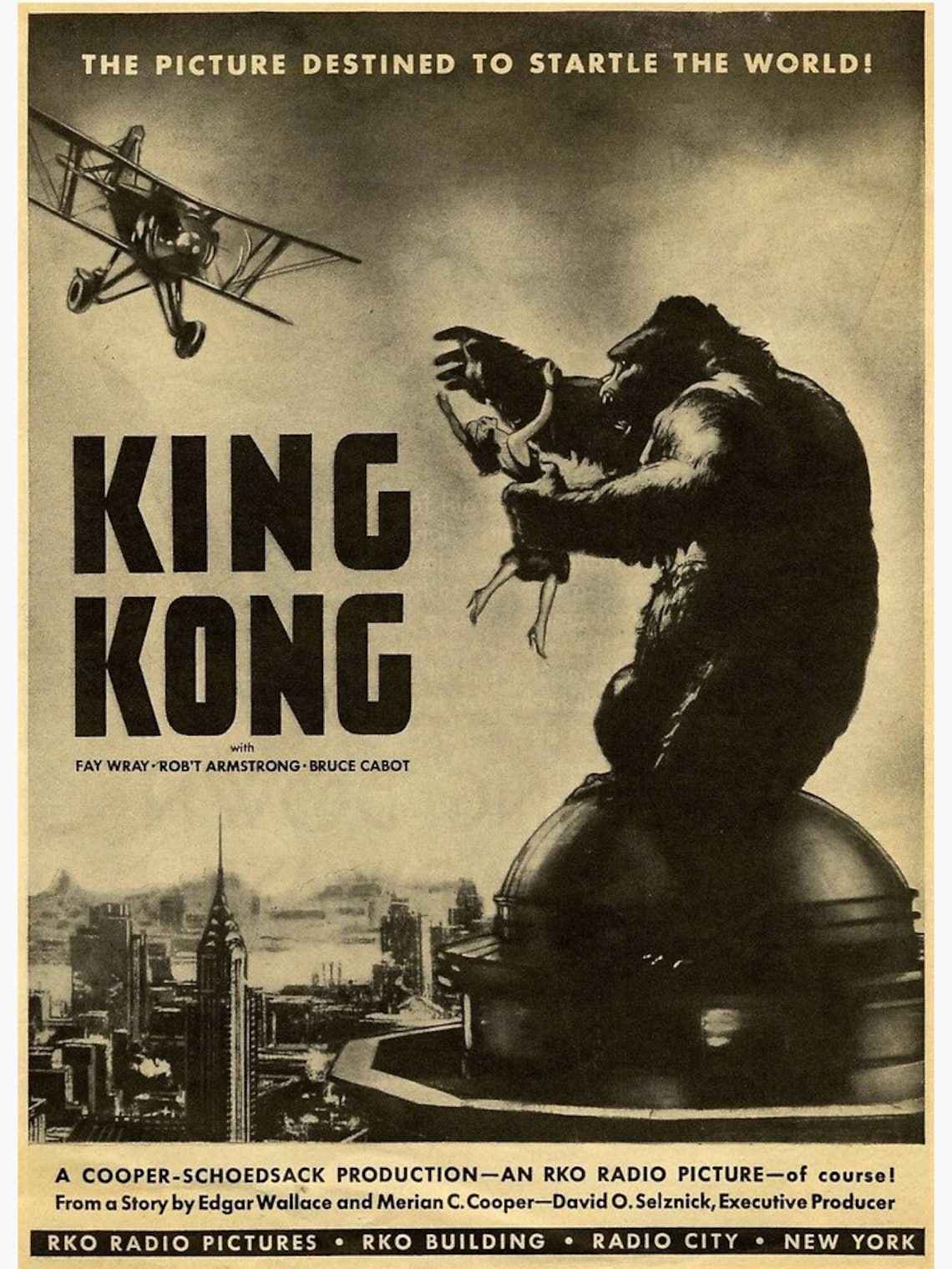 King Kong 1933 Vintage Movie Poster Etsy