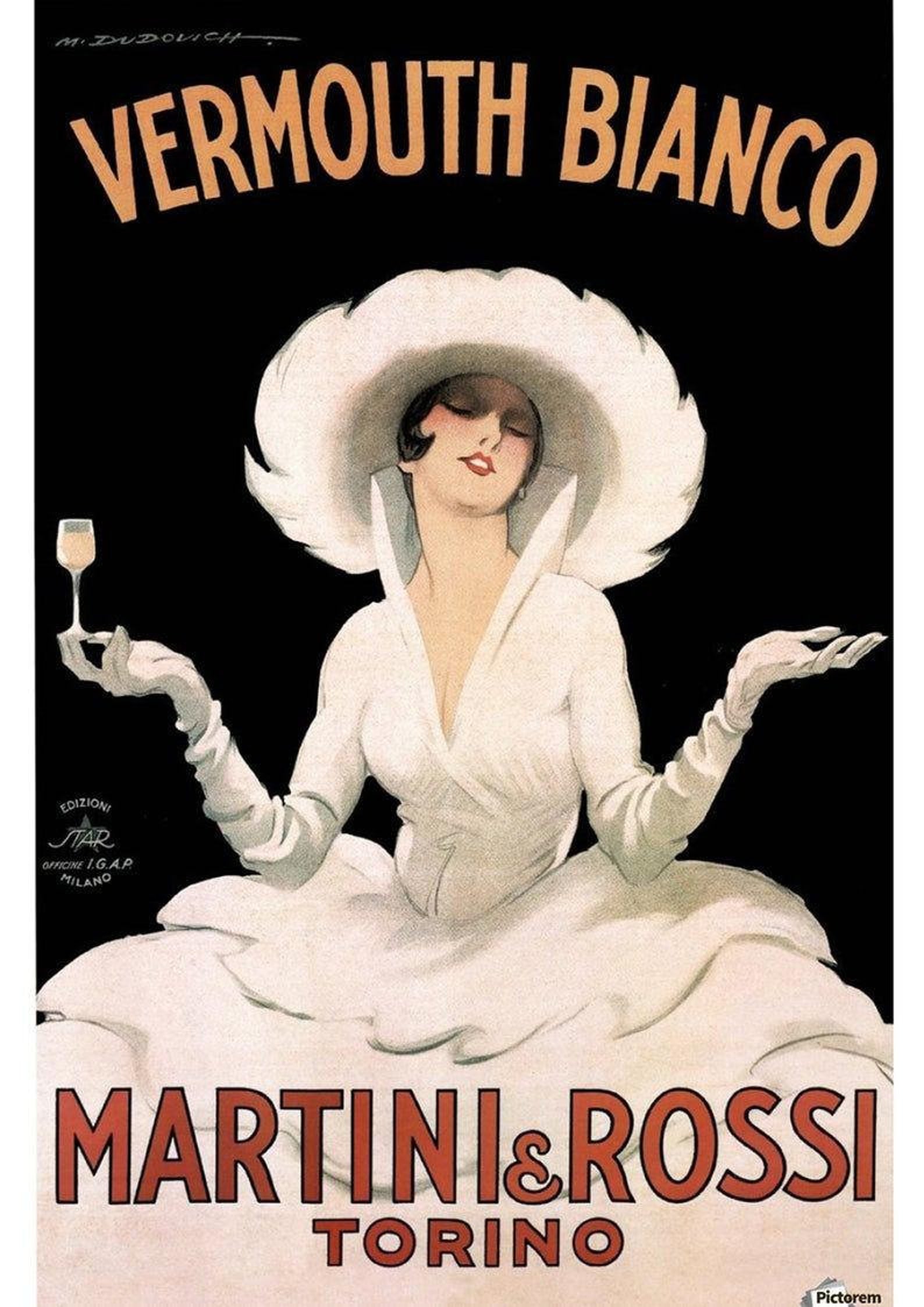Vermouth bianco Martini poster vintage canvas printing wall Etsy