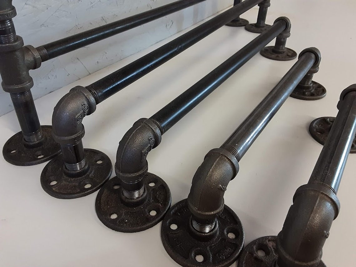 Iron Pipe Towel Bar Etsy