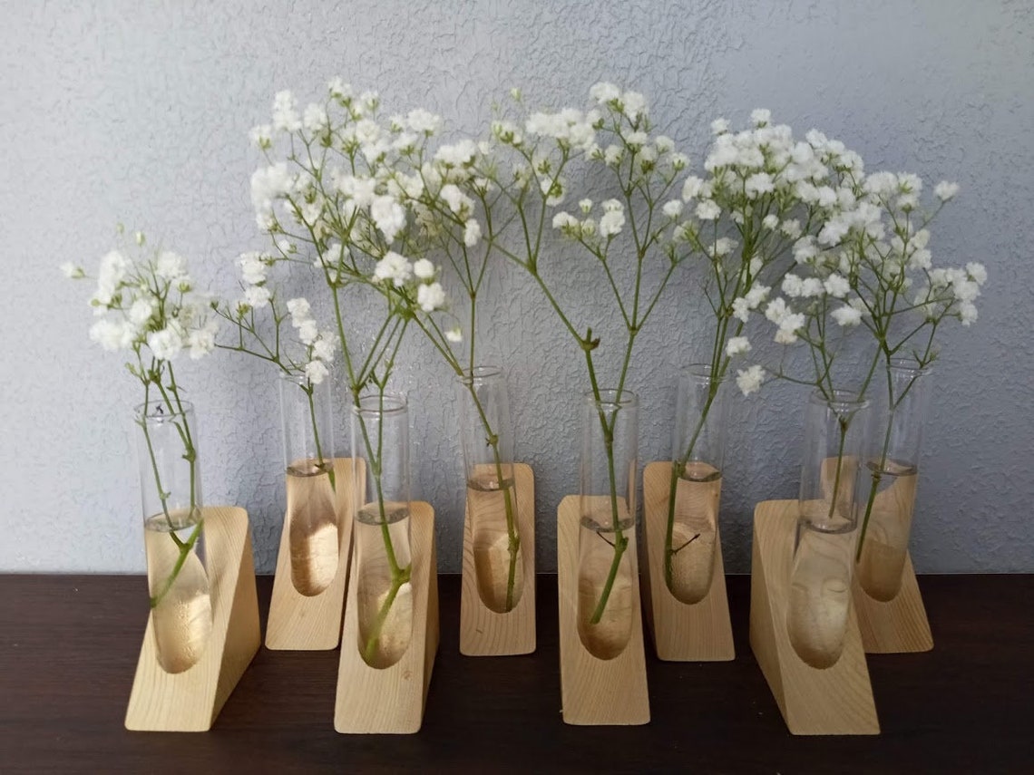 8 Test Tube Bud Vase Natural Etsy