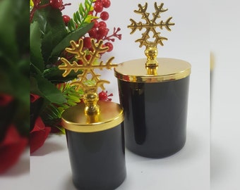 Schneeflocken Kerzen / Winter Kerzen / Glas Kerzenhalter / beste Qualität Kerzen / Dekoration / neues Haus Geschenk / Geburtstagsgeschenk