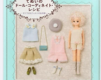 Doll Coordinate Recipe vol 12, japanese sewing ebook, Blythe, Momoko and other similar dolls clothes sewing patterns, instant pdf download