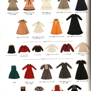 Sewing book. Patterns for Blythe, licca, momokos, ruruko, azone dolls. Japanese crafts. Dresses, shirts, ebook PDF set clothing
