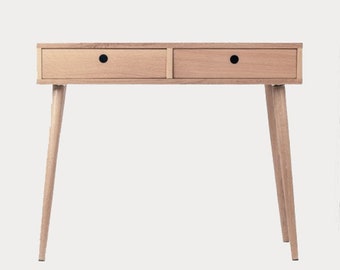 Dębowe biurko, konsola z dwiema szufladami | Schreibtisch aus Eichenholz, Konsole mit zwei Schubladen | Oak desk, console with two drawers