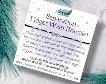Separation Anxiety Fidget Hearts Worry Bracelet | Wish Bracelet | Fidget Spinner Bracelet