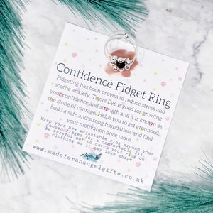 Confidence Fidget Ring | Anxiety Fidget Ring | Spinner Anxiety Fidget Ring | Tiger&#39;s Eye Ring