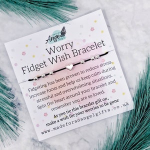 Anxiety Fidget Heart Worry Bracelet | Wish Bracelet | Fidget ...