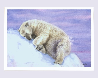 Polar Bear Art Print, Polar Bear Picture, Arctic Wall Art, Bear Art Print, Snow Picture, Snow Print, Polar Bear, Arctic Polar Bear Art