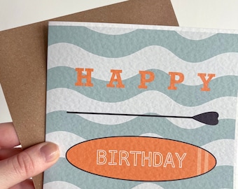 Happy Birthday Surf Paddle-board card