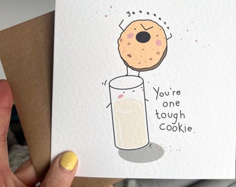 Tarjeta de felicitación con forma de galleta dura