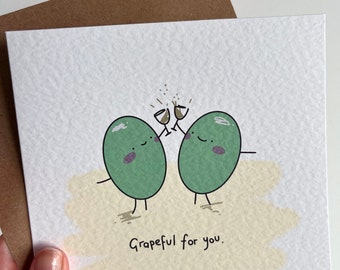 Grapeful for you wine card | Birthday, friends, boyfriend, girlfriend